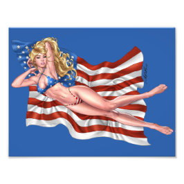 Flag Bikini Pinup Giro del Malcantone Fotodruck