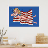Flag Bikini Pinup Giro del Malcantone Poster (Küche)