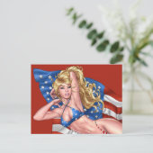 Flag Bikini Pinup Giro del Malcantone Postkarte (Stehend Vorderseite)