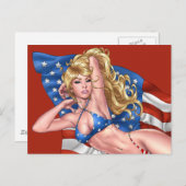 Flag Bikini Pinup Giro del Malcantone Postkarte (Vorne/Hinten)