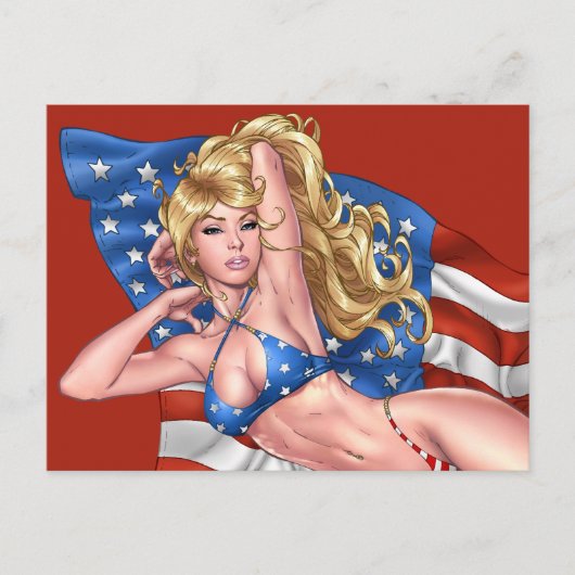Flag Bikini Pinup Giro del Malcantone Postkarte (Vorderseite)