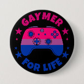Flag "Bisexual Gaymer for Life Video Game Pride" Button (Vorderseite)