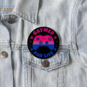 Flag "Bisexual Gaymer for Life Video Game Pride" Button (Beispiel)