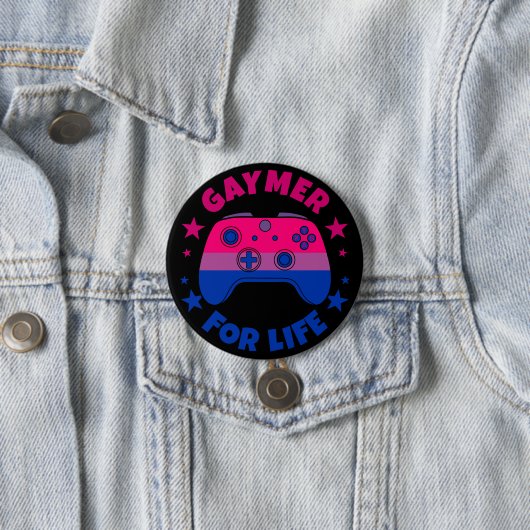 Flag "Bisexual Gaymer for Life Video Game Pride" Button (Beispiel)