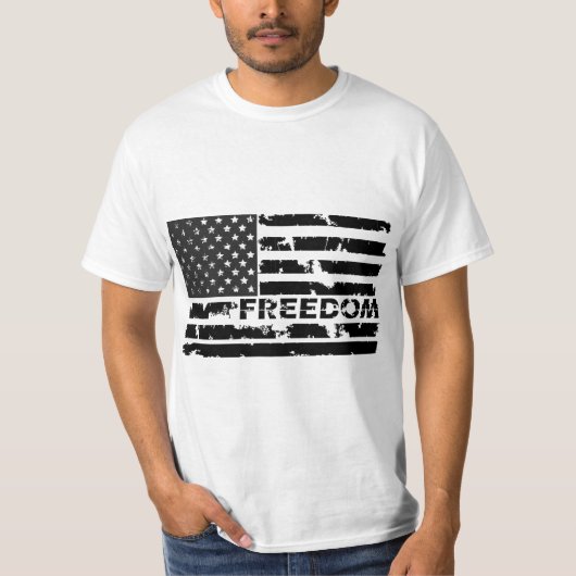 Flag Black Freedom United Staaten T-Shirt (Vorderseite)