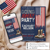 Flag BLAU für Militärstiefel geht weg vom Party Einladung