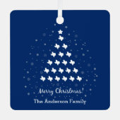 Flag Blue Elegant Texas Weihnachtsbaum Ornament Aus Metall (Vorderseite)