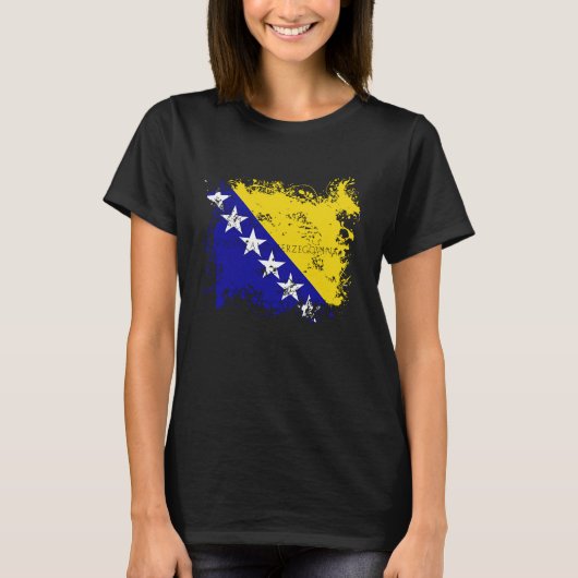 Flag Bosnia Herzegowina Nationality State Origin T T-Shirt (Vorderseite)