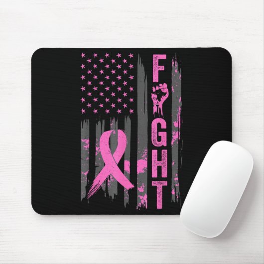 Flag Breast Cancer Awareness Patriotic P Mousepad (Mit Mouse)