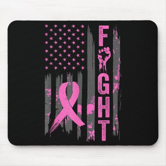 Flag Breast Cancer Awareness Patriotic P Mousepad (Vorne)
