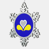 Flag Brüssel, Belgien Snowflake Pewter Christm Schneeflocken Zinn-Ornament (Rechts)
