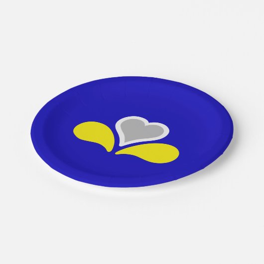 Flag Brüssel, Belgien Teller auf Papier (Schrägansicht)