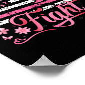 Flag Brustkrebs-Bewusstsein rosa Band-Kampf Poster (Ecke)