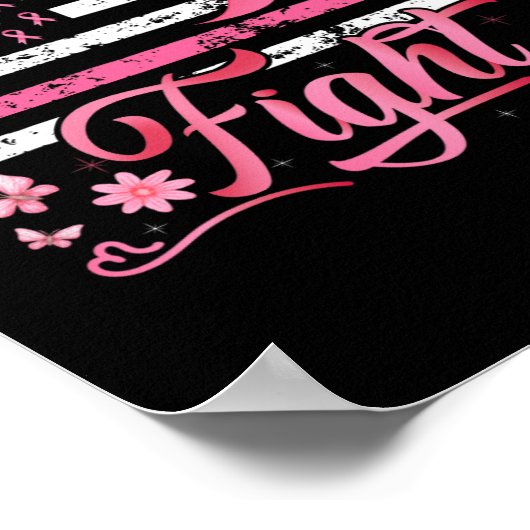 Flag Brustkrebs-Bewusstsein rosa Band-Kampf Poster (Ecke)
