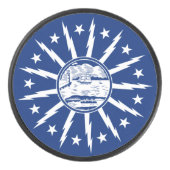 Flag Buffalo, New York Square Paper Untersetzer Eishockey Puck (Vorderseite)