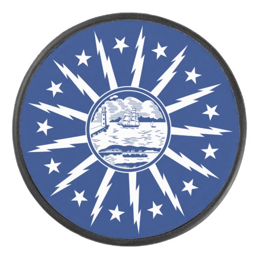 Flag Buffalo, New York Square Paper Untersetzer Eishockey Puck (Vorderseite)