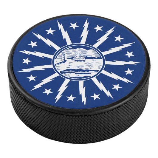 Flag Buffalo, New York Square Paper Untersetzer Eishockey Puck (3/4)
