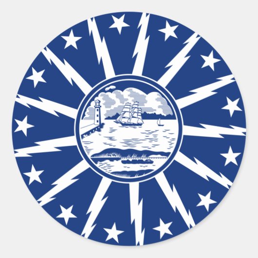Flag Buffalo, New York Square Paper Untersetzer Runder Aufkleber (Vorderseite)