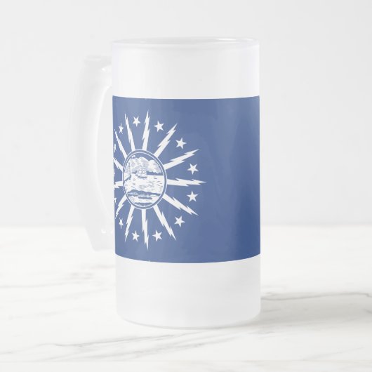 Flag Buffalo, New Yorker Tasse für Mattiertes Glas (Vorderseite Links)