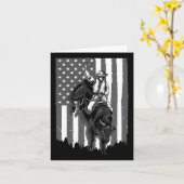 Flag Bull Riding Cowboy 4. Juli Patriotische Rode Karte (Gelbe Blume)