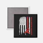 Flag Burgund Ribbon Brain Aneurysm Bewusstsein Magnet (Vorderseite/Rückseite)