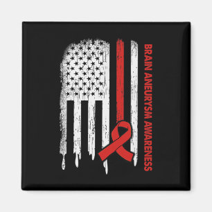 Flag Burgund Ribbon Brain Aneurysm Bewusstsein Magnet