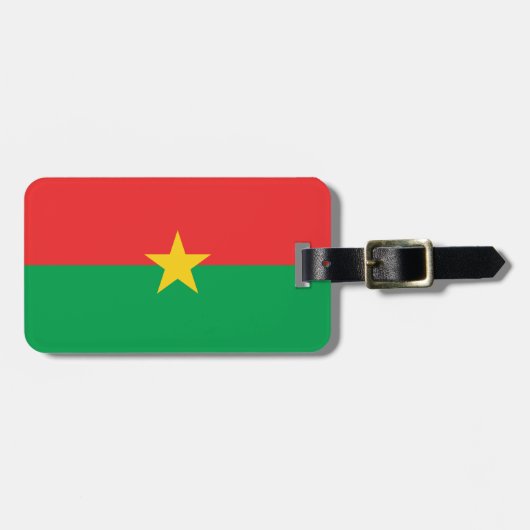 Flag Burkina Faso Gepäckanhänger mit Ledergurt (Vorderseite horizontal)
