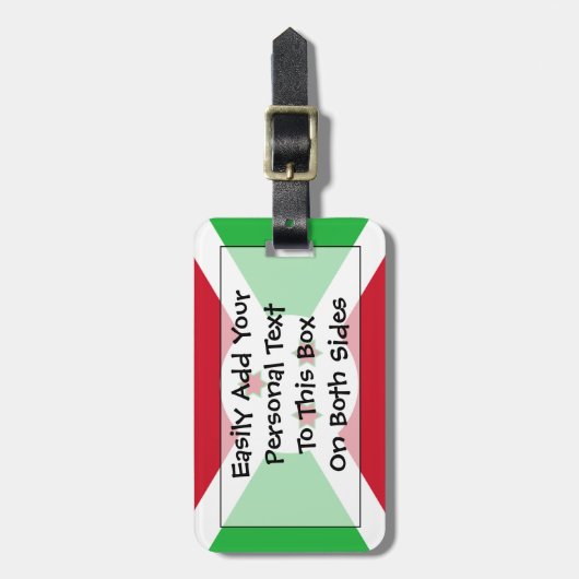 Flag Burundi Easy ID Personal Gepäckanhänger (Vorderseite vertikal)