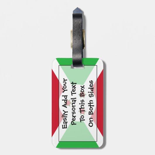 Flag Burundi Easy ID Personal Gepäckanhänger (Rückseite vertikal)