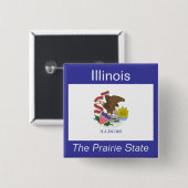Flag-Button von Illinoisan Button (Vorne & Hinten)