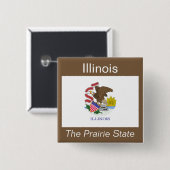 Flag-Button von Illinoisan Button (Vorne & Hinten)