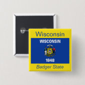 Flag-Button von Wisconsin Button (Vorne & Hinten)