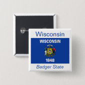 Flag-Button von Wisconsin Button (Vorne & Hinten)