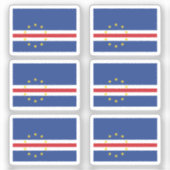 Flag Cabo Verde Sammlung Packung mit 6 Stück Aufkleber (Vorderseite)