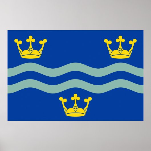 Flag Cambridgeshire (Landkreis UK) Poster (Vorne)