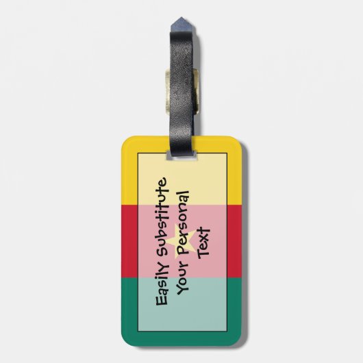 Flag Cameroon Personal Easy ID Gepäckanhänger (Rückseite vertikal)