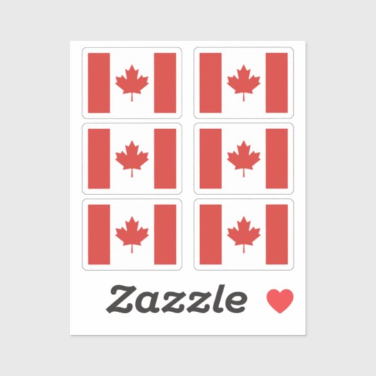 Flag Canada Collection Pack mit 6 Aufkleber (Blatt)