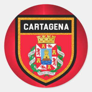 Flag Cartagena Runder Aufkleber
