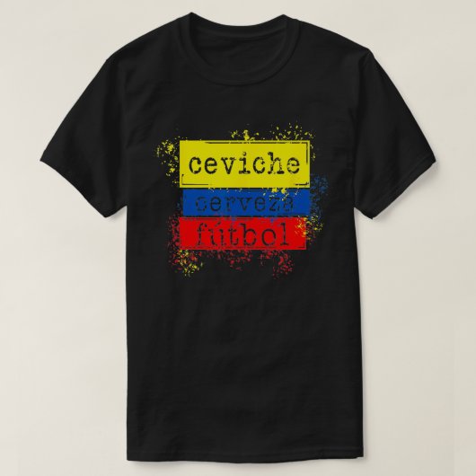 Flag Ceviche Futbol Funny Ecuador T-Shirt (Design vorne)