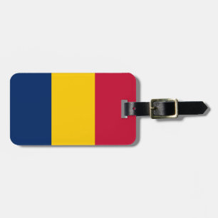 Flag Chad Gepäckmarke mit Lederband Gepäckanhänger