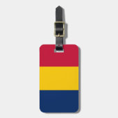 Flag Chad Gepäckmarke mit Lederband Gepäckanhänger (Vorderseite vertikal)