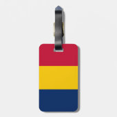 Flag Chad Gepäckmarke mit Lederband Gepäckanhänger (Rückseite vertikal)