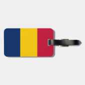 Flag Chad Gepäckmarke mit Lederband Gepäckanhänger (Rückseite horizontal)