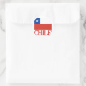 Flag Chile mit Name Chile Tshirts, Tasten Runder Aufkleber (Tasche)