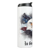 *~* Flag Christlicher Patriotischer Adler Gold Cro Thermosbecher (Nach links gedreht)