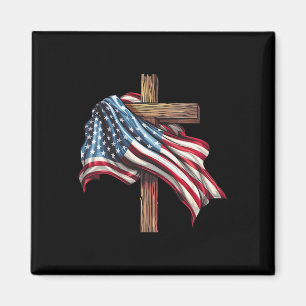Flag Christliches Kreuz Jesus 4. Juli Männer Fraue Magnet