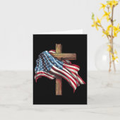 Flag Christliches Kreuz Jesus 4. Juli Patriotic Karte (Gelbe Blume)