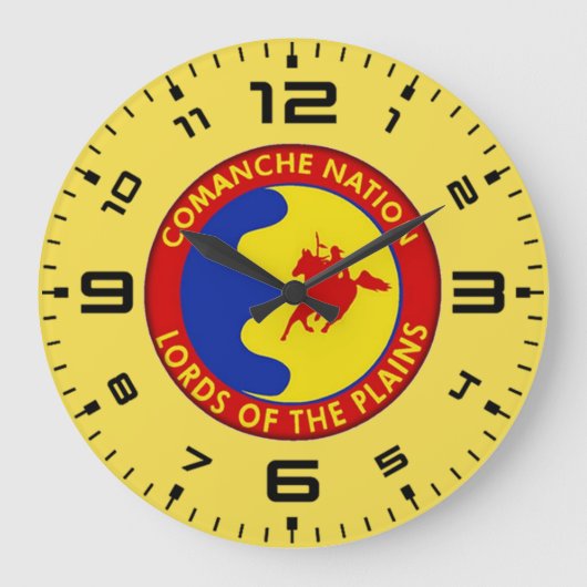 Flag Comanche Nation Große Wanduhr (Vorderseite)
