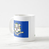 Flag Connecticut + Karte Tasse (Vorderseite Links)