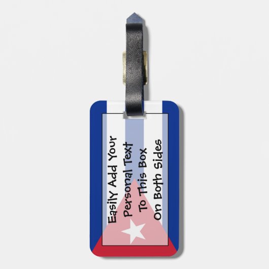 Flag Cuba Easy ID Personal Gepäckanhänger (Rückseite vertikal)